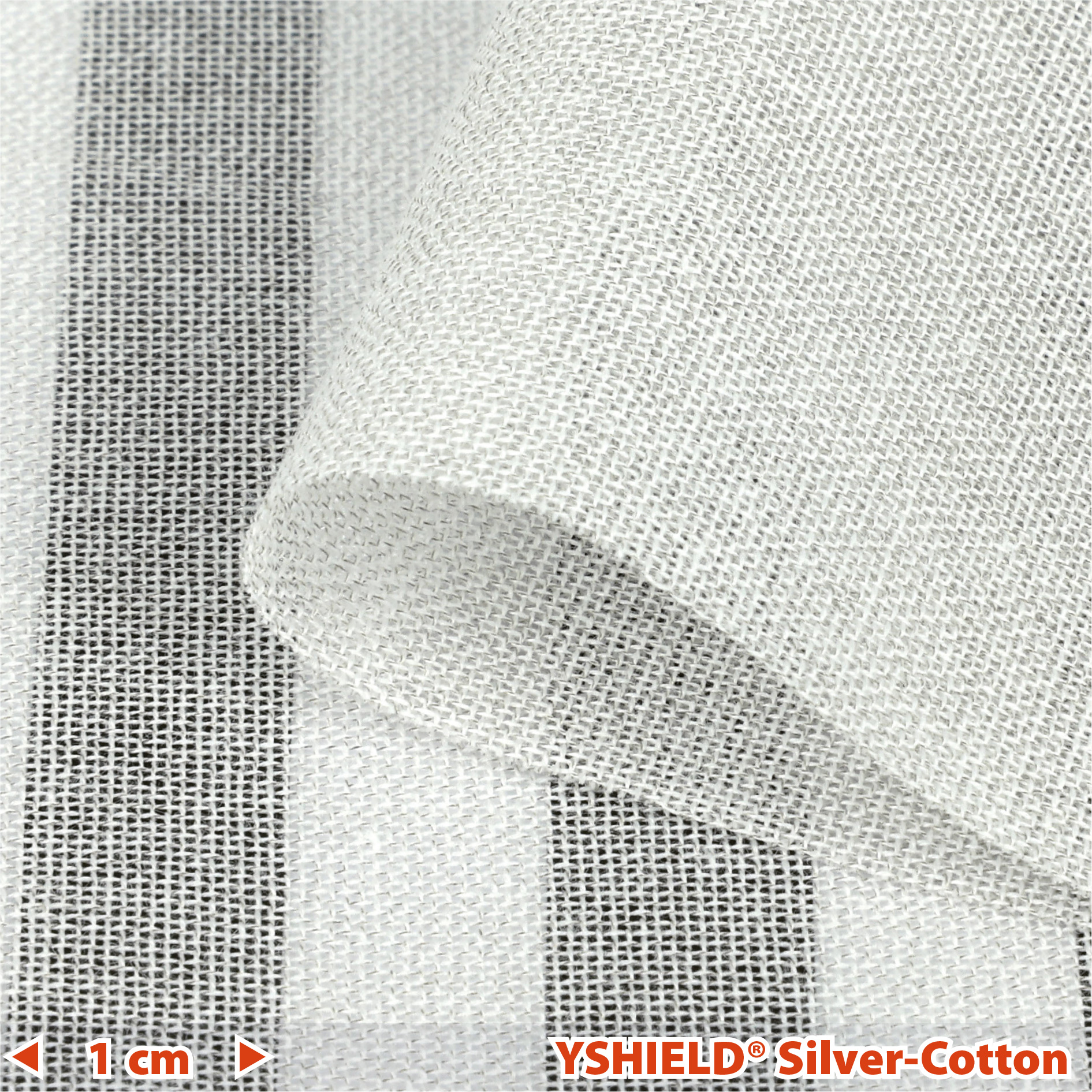 YSHIELD® SILVER-COTTON | Abschirmstoff | Breite 250 cm | 1 Meter – Bild 1