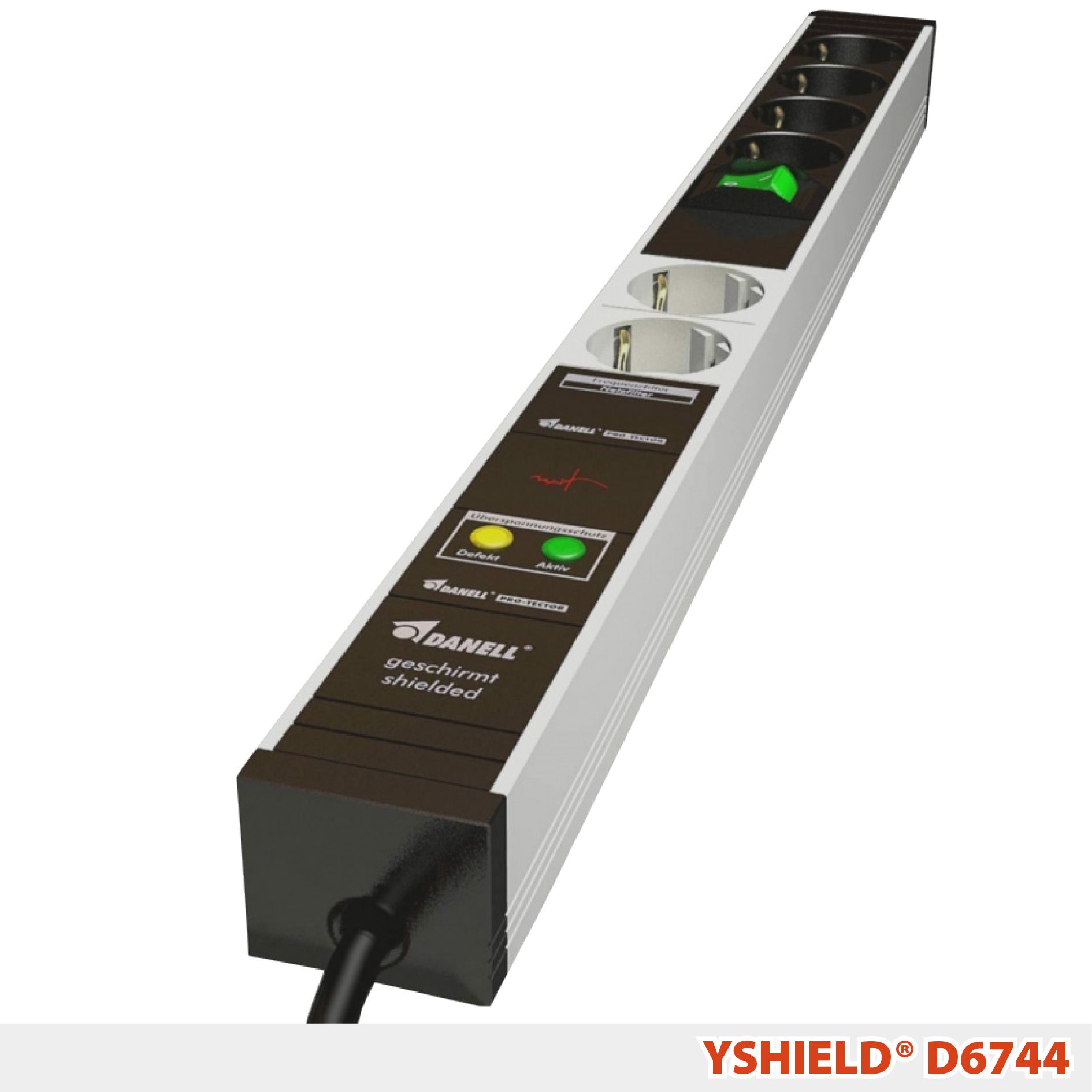 D6744 | Geschirmte PC-Steckdosenleiste 6-fach