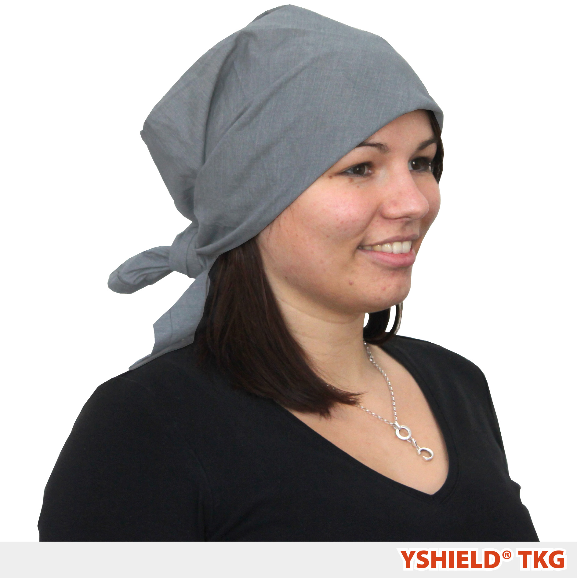 YSHIELD® TKG4 | Abschirmendes Kopftuch | Steel-Gray Quadratisch – Bild 1