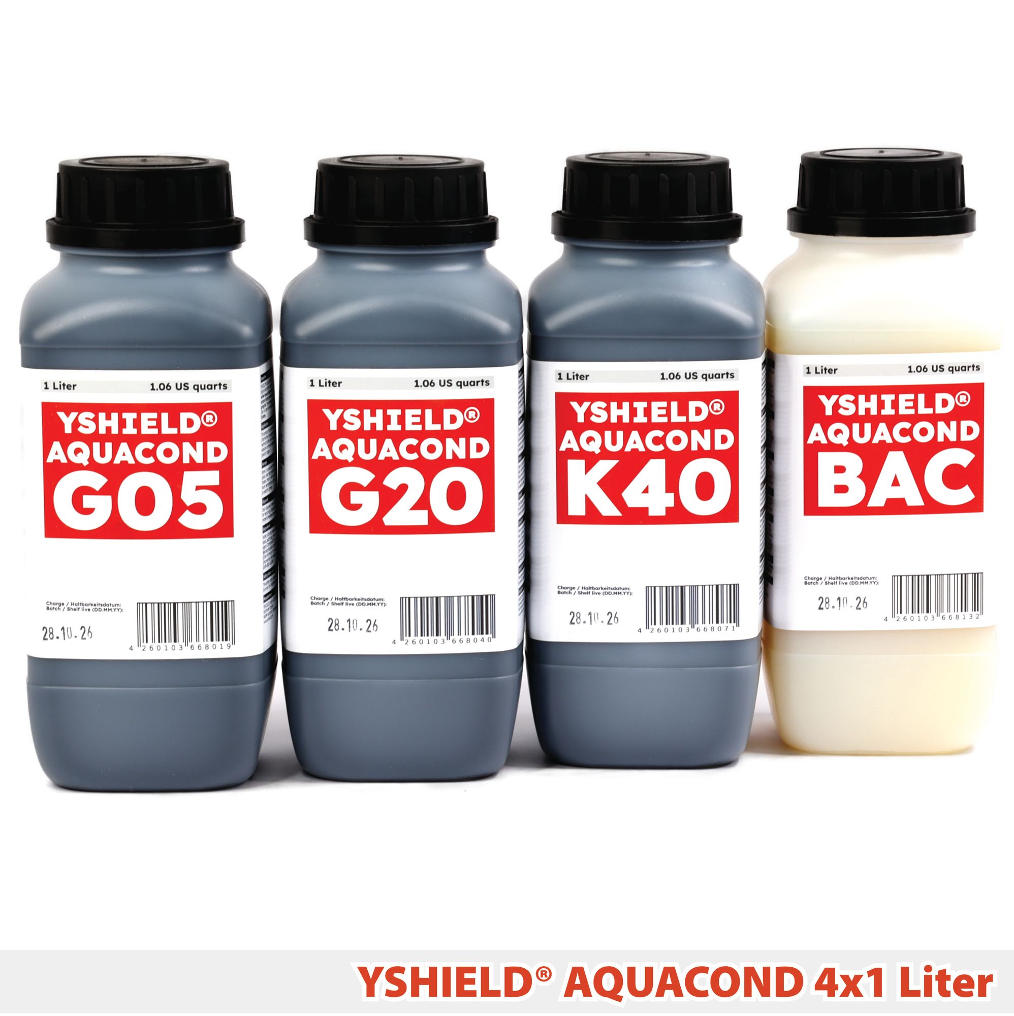 YSHIELD® AQUACOND | Musterset | 4x 1 Liter